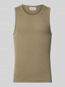 JAKE*S STUDIO MEN Skinny Fit Tanktop in Ripp-Optik in Oliv, Größe L