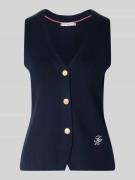 Tommy Hilfiger Slim Fit Weste aus reiner Baumwolle in Marine, Größe L