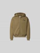 RHUDE Oversized Sweatjacke aus Baumwolle in Oliv, Größe L