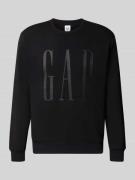 GAP Sweatshirt mit Rundhalsausschnitt und Logo in Black, Größe L