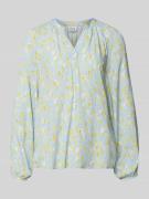 Emily Van den Bergh Regular Fit Bluse aus reiner Viskose mit Allover-M...