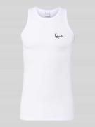KARL KANI Slim Fit Top mit Logo-Stitching in Weiss, Größe L