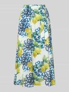 More & More Regular Fit Midirock mit floralem Allover-Print in Royal, ...