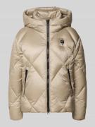 Blauer USA Daunenjacke mit Kapuze Modell 'LAMARTINE' in Beige, Größe L