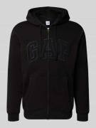 GAP Sweatjacke mit getrennter Kängurutasche in Black, Größe L