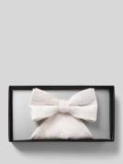 Wilvorst Fliege und Einstecktuch mit floralem Allover-Stitching in Ecr...