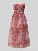 LACE & BEADS Regular Fit Midikleid mit floralem Allover-Print in Rose,...