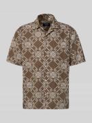 MCNEAL Regular Fit Freizeithemd aus Leinen-Baumwoll-Mix in Mittelbraun...