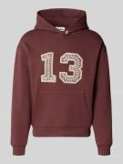 REVIEW Hoodie mit Ketten-Stickerei in Schoko, Größe L