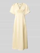 Neo Noir Midikleid mit V-Ausschnitt und Puffärmeln Modell 'Illana' in ...