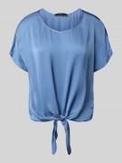 Oui Regular Fit Blusenshirt mit Knoten-Detail in Blau, Größe 34