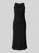 Tom Tailor Denim Midikleid mit Rundhalsausschnitt in Black, Größe S