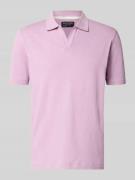 Marc O'Polo Regular Fit Poloshirt aus Baumwoll-Leinen-Mix in Flieder, ...