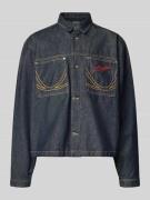 KARL KANI Relaxed Fit Jeansjacke mit Ziernähten in Jeansblau, Größe L
