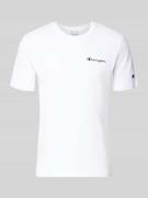 CHAMPION T-Shirt mit Label-Stitchings und Rundhalsausschnitt in Weiss,...