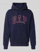 GAP Hoodie mit Logo und Känguru-Tasche in Jeansblau, Größe L