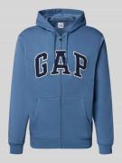 GAP Sweatjacke mit Logo und Känguru-Tasche in Jeansblau, Größe L
