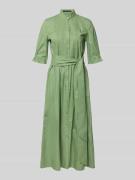 Luisa Cerano Midikleid mit Stehkragen und Bindegürtel in Gruen, Größe ...