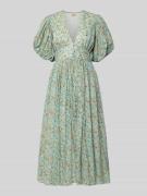 LACE & BEADS Cocktailkleid mit V-Ausschnitt und Puffärmeln in Lind, Gr...