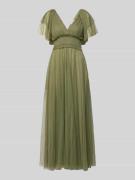LACE & BEADS Maxikleid mit V-Ausschnitt und Taillenband in Oliv, Größe...