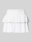 Only Ausgestellter Mini-Rock aus Viskose-Leinen-Mix Modell 'GOA' in We...