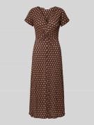 Mango Midikleid mit Knotendetail Modell 'POMI' in Dunkelbraun, Größe M