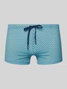 HOM Badehose im Allover-Look Modell 'Cappuccino' in Blau, Größe L