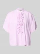 0039 Italy Relaxed Fit Bluse mit Rüschen Modell 'DAISY' in Hellrosa, G...