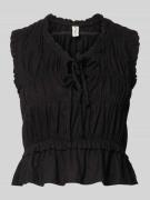 Only Regular Fit Blusentop aus Viskose-Leinen-Mix Modell 'GOA' in Blac...