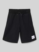 Boss Regular Fit Sweatshorts mit Tunnelzug in Black, Größe 152