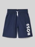 Boss Badeshorts mit Label-Schriftzug in Blau, Größe 152