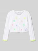 BILLIEBLUSH Regular Fit Cardigan mit Allover-Motiv-Stitching in Weiss,...