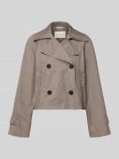 Marc O'Polo Relaxed Fit Trenchjacke aus Baumwolle in Taupe, Größe 34
