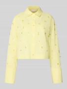 Liu Jo White Relaxed Fit Hemdbluse mit Allover-Ziersteinbesatz in Hell...