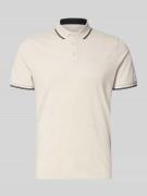 RAGMAN Modern Fit Poloshirt mit Logo-Print Modell 'Keep Dry' in Offwhi...