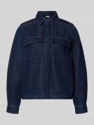 Stefanel Jeansbluse mit Brusttaschen und Kentkragen in Jeansblau, Größ...