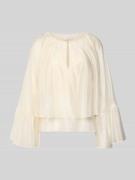 Liu Jo White Relaxed Fit Bluse aus Lyocell-Mix mit Rüschenbesatz in Ec...