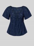 Only Slim Fit T-Shirt mit tiefem V-Ausschnitt Modell 'SMILLA' in Marin...