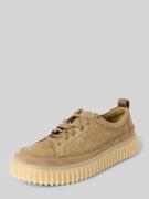 Clarks Schnürschuhe mit strukturierter Sohle in Sand, Größe 44