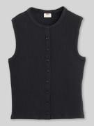 Levi's® Top aus Rippstrick mit Knopfleiste in Anthrazit, Größe L