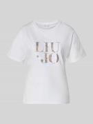 Liu Jo White Regular Fit T-Shirt mit Strasssteinbesatz in Weiss, Größe...