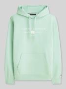 Tommy Hilfiger Regular Fit Hoodie mit Logo-Print in Mint, Größe L