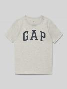 GAP Regular Fit T-Shirt mit Logo-Print in Hellgrau Melange, Größe 104