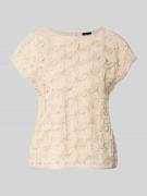 s.Oliver BLACK LABEL Regular Fit Kurzarmbluse mit 3D-Effekt in Sand, G...