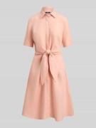 Lauren Ralph Lauren Hemdblusenkleid aus reinem Leinen in Rosa, Größe 3...