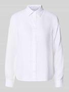 Gant Regular Fit Leinenbluse mit Label-Stitching in Weiss, Größe 34