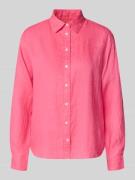 Gant Regular Fit Leinenbluse mit Label-Stitching in Pink, Größe 34