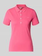 Gant Slim Fit Poloshirt mit Label-Stitching in Pink, Größe L