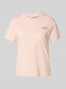 Gant T-Shirt mit Label-Print und Rundhalsausschnitt in Rosa, Größe L