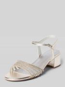 Tamaris Sandaletten mit Strasssteinbesatz in Silber, Größe 36